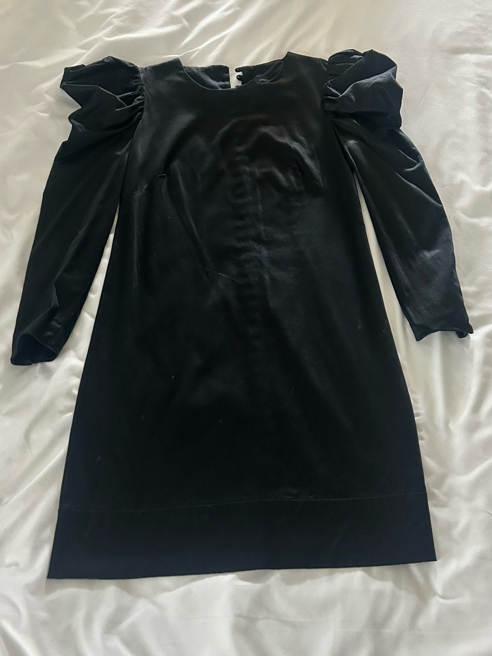 French Connection Black Puff Shoulder Dress